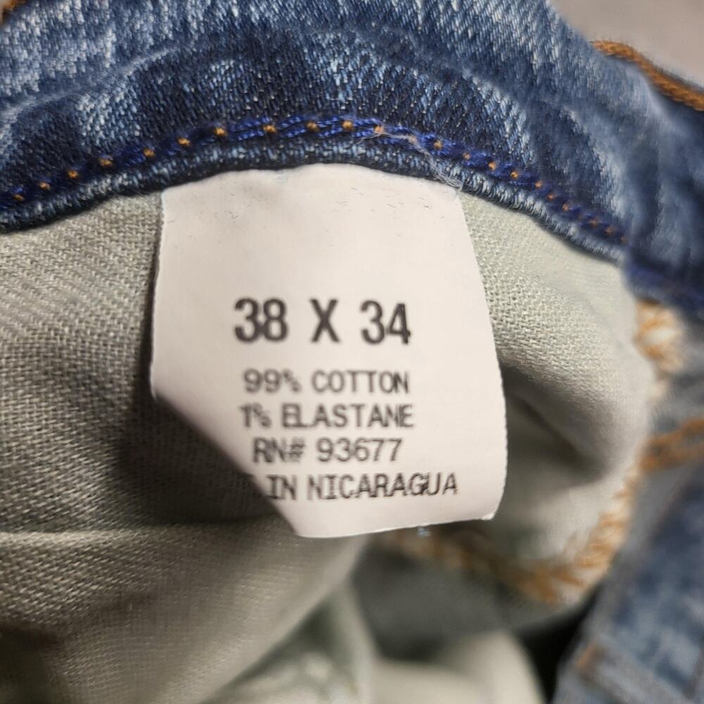 Arizona Jean Co Jeans Mens 38x34 Blue Relaxed Straight Stretch Denim Medium Wash - Picture 4 of 9
